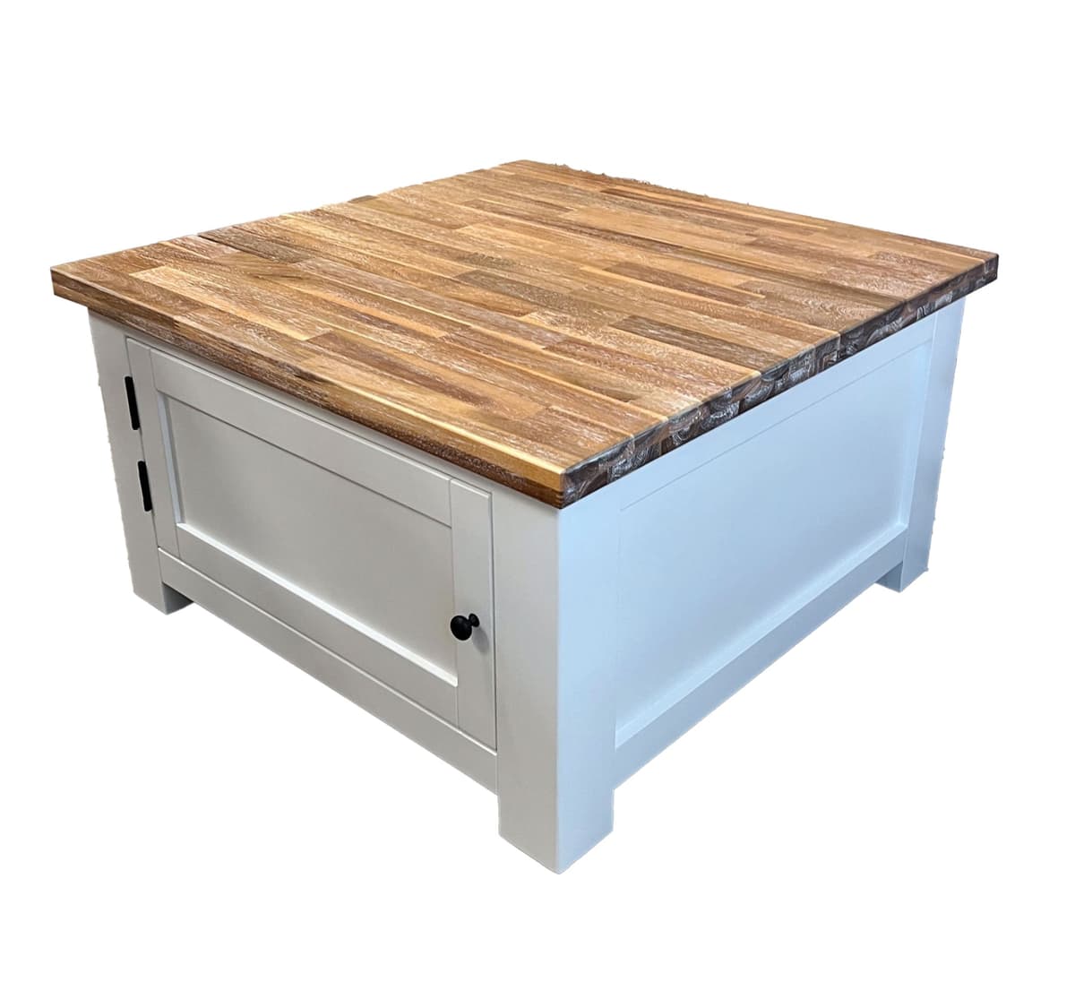 Landelijke salontafel vierkant met 2 deurtjes