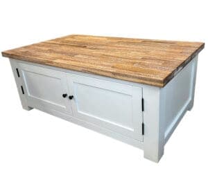 Landelijke salontafel wit gladde paneeldeurtjes