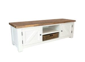Landelijk TV-meubel wit 160 cm