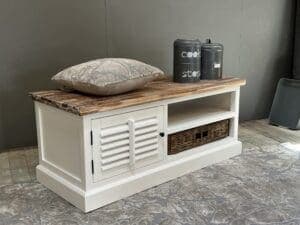 Landelijk TV-meubel met shutters 120 cm