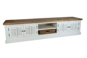 Landelijk TV-meubel met shutterdeurtjes 240 cm