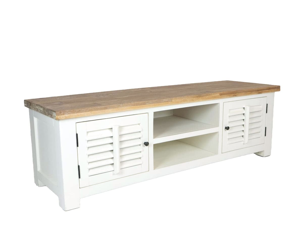 Landelijk TV-meubel met shutters 160 cm
