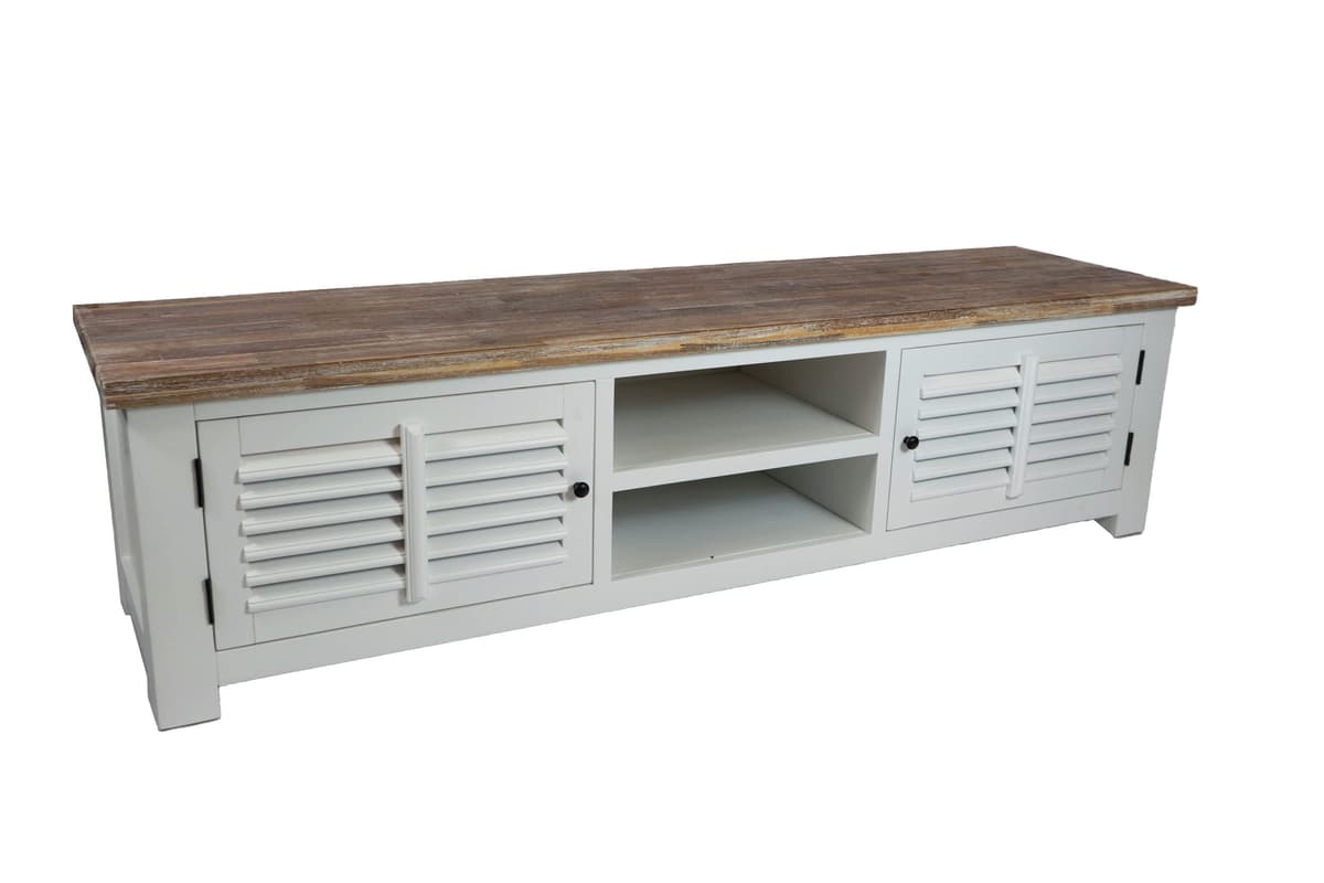 Landelijk TV-meubel met shutters 190 cm