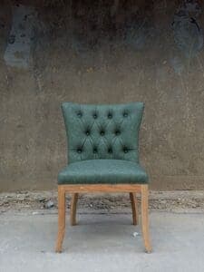 Landelijke lederen stoel groen