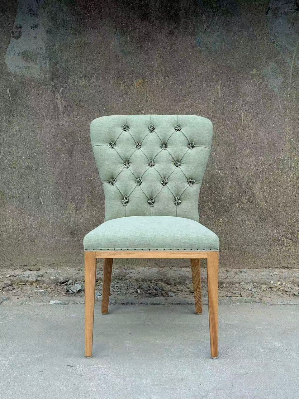 Landelijke linnen stoel green