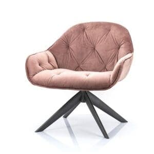 Landelijke gecapitonneerde fauteuil met kruispoot