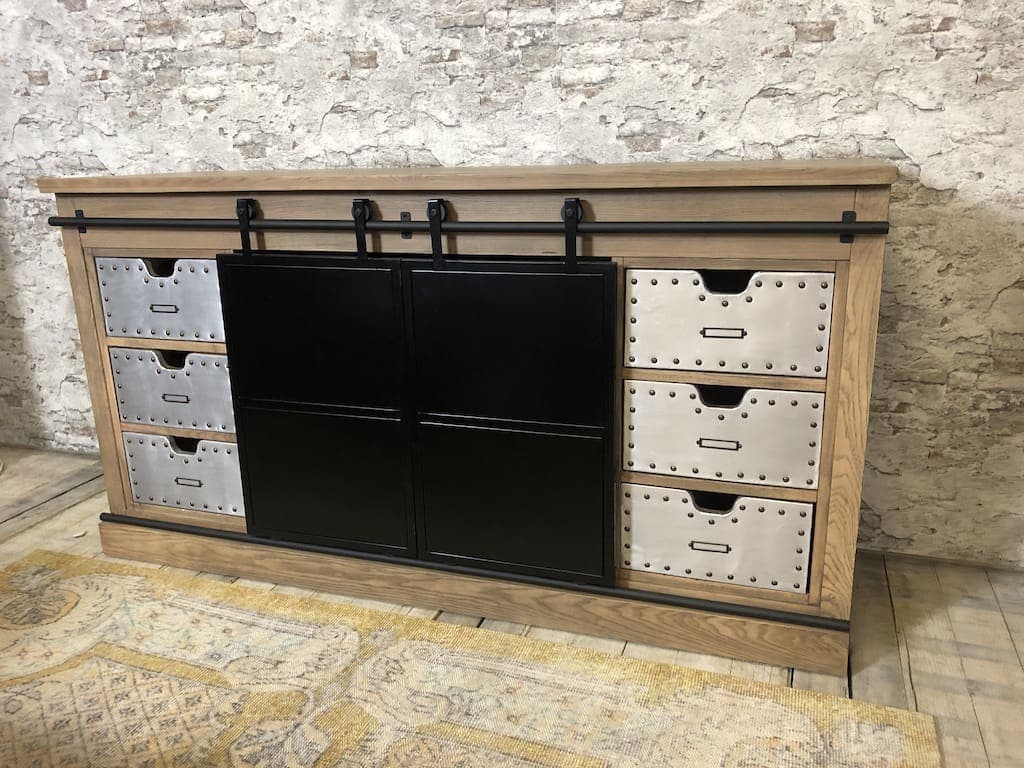 Industrieel dressoir ijzeren schuifdeuren